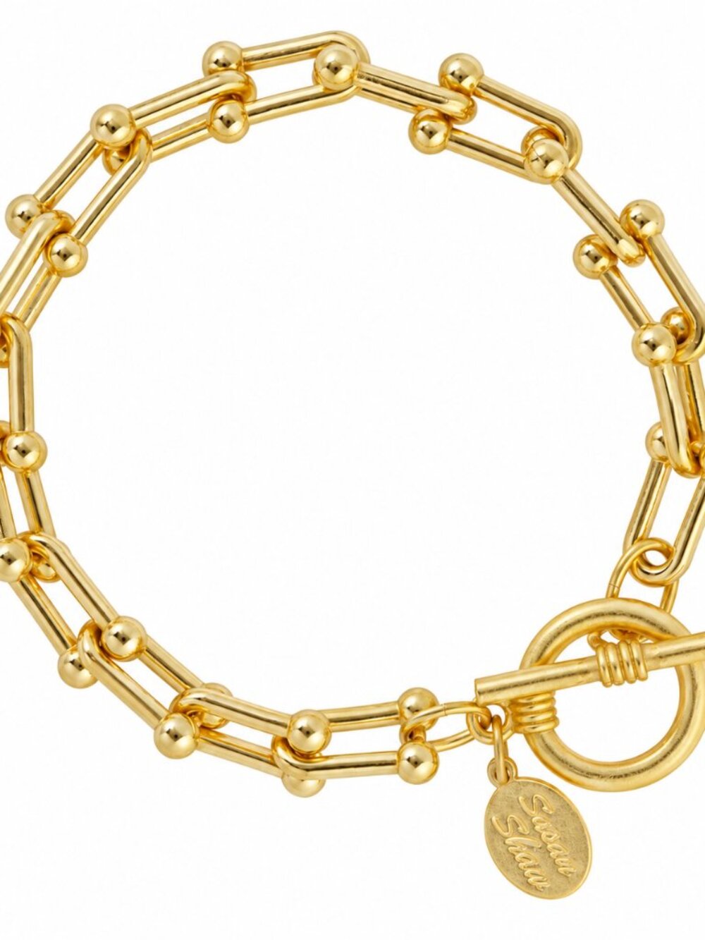 Susan Shaw Jackie Chain Bracelet – 24K Gold Toggle Bracelet 8" NWT - Picture 2 of 2